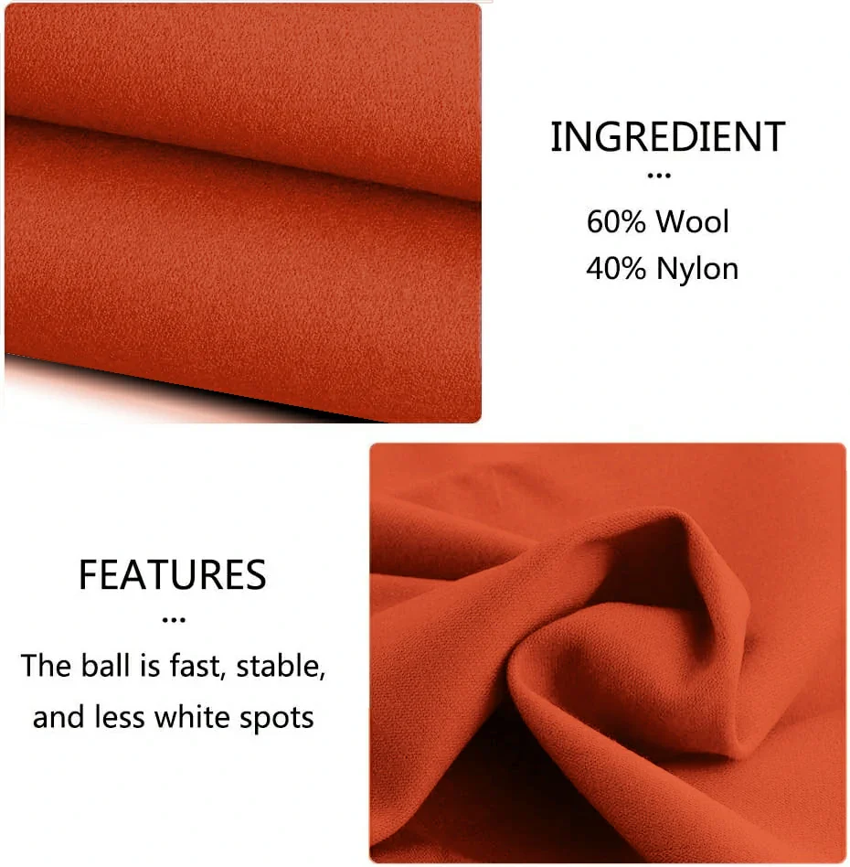 Hainsworth Smart Precut Cloth - 7/8/9FT Professional Speed & Control, 460gsm Directional Nap for Snooker & Pool Tables - Orange - Image 2