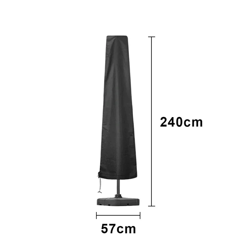 ARIX Outdoor Patio Umbrella Cover 190/240cm - Heavy-Duty Waterproof & Dustproof Protection, Full-Length Storage Cover for Cantilever & Market Umbrellas - Black - Image 6