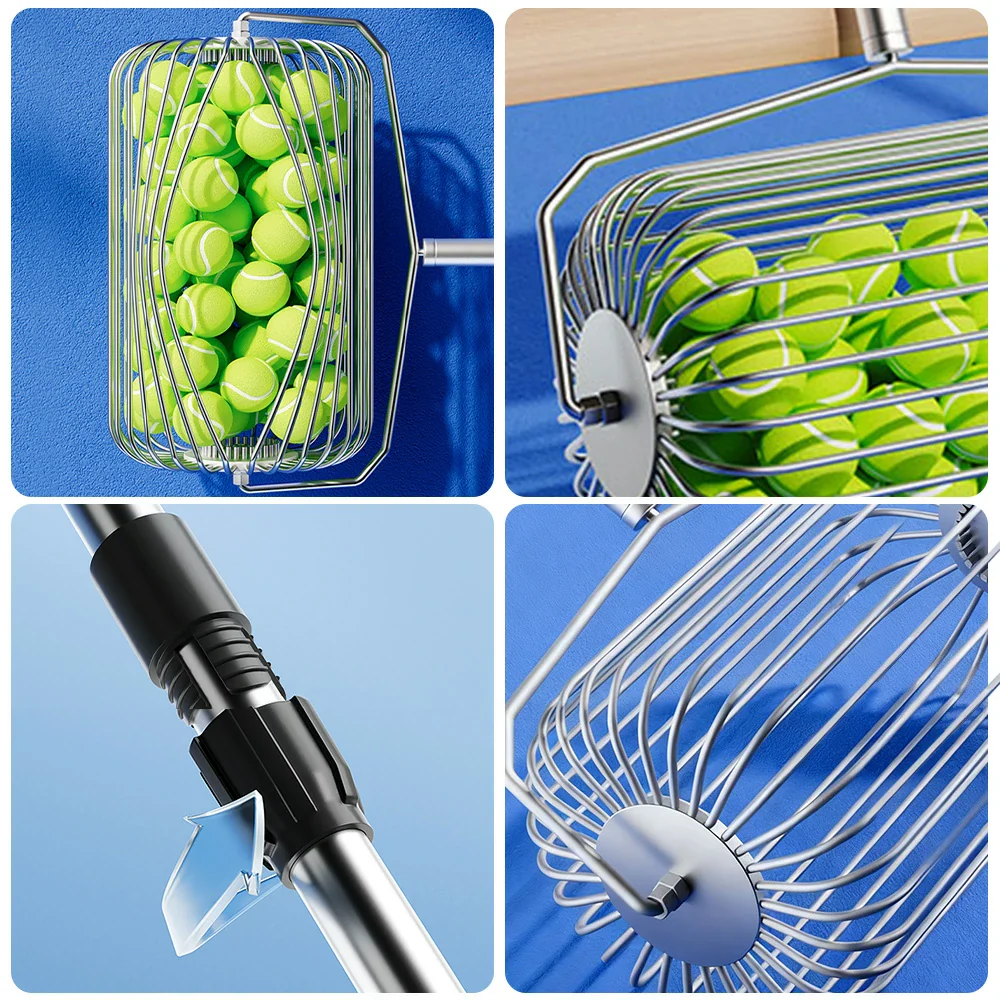 ARIX Ball Collector 34/44cm Adjustable Height Stainless Steel Frame - Large Capacity Quick Pickup and Easy Release Design - Image 3