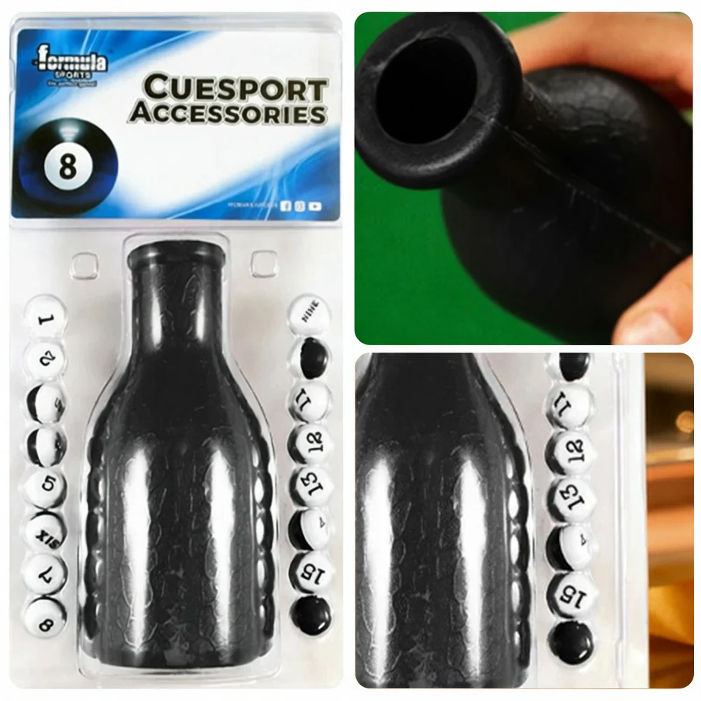 ARIX Leather Kelly Pool Shaker Bottle, Premium Black Shaker for 16 Kelly/Pea Pool Marbles - Black - Image 3