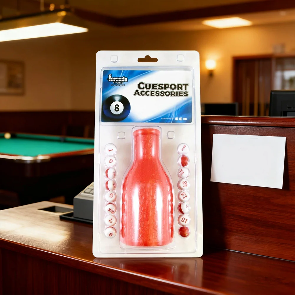 ARIX Leather Kelly Pool Shaker Bottle, Premium Black Shaker for 16 Kelly/Pea Pool Marbles - Red - Image 2