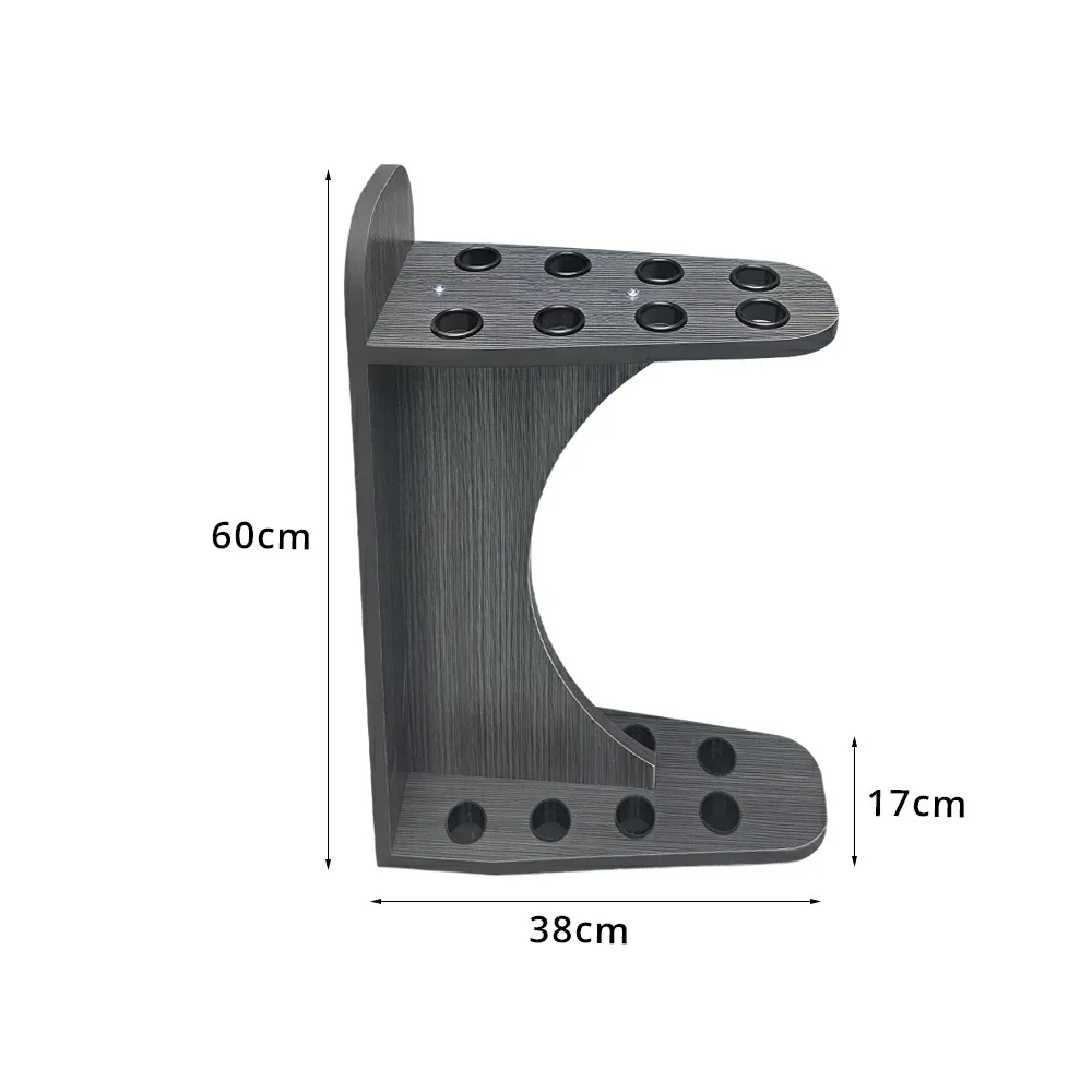 ARIX 8-Hole Cue Rack Space-Saving Stable Design Crescent Shape Wall-Optimised Storage with Rounded Edge Protection - Image 6