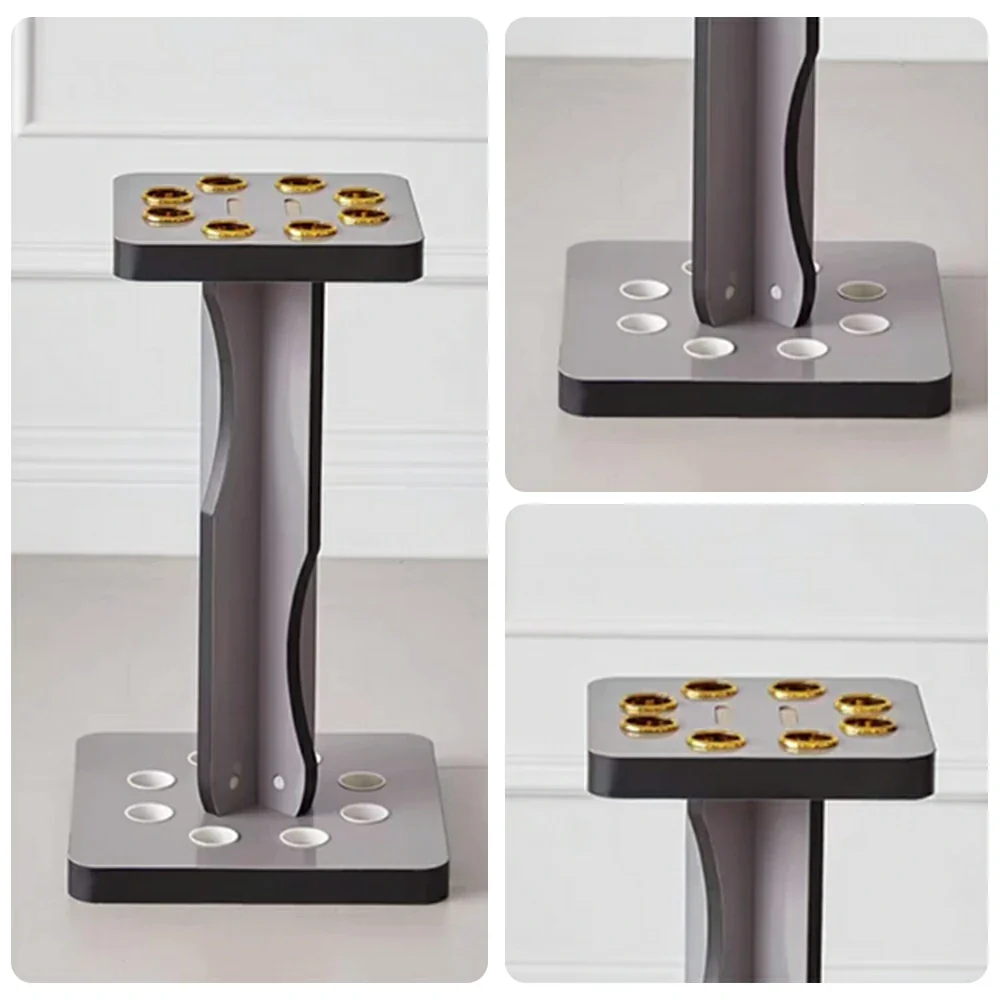 ARIX 8-Hole Cue Rack Space-Saving Stable Build Compact Stand Design Wall-Optimised Storage with Smooth Protective Edges - Grey - Image 3