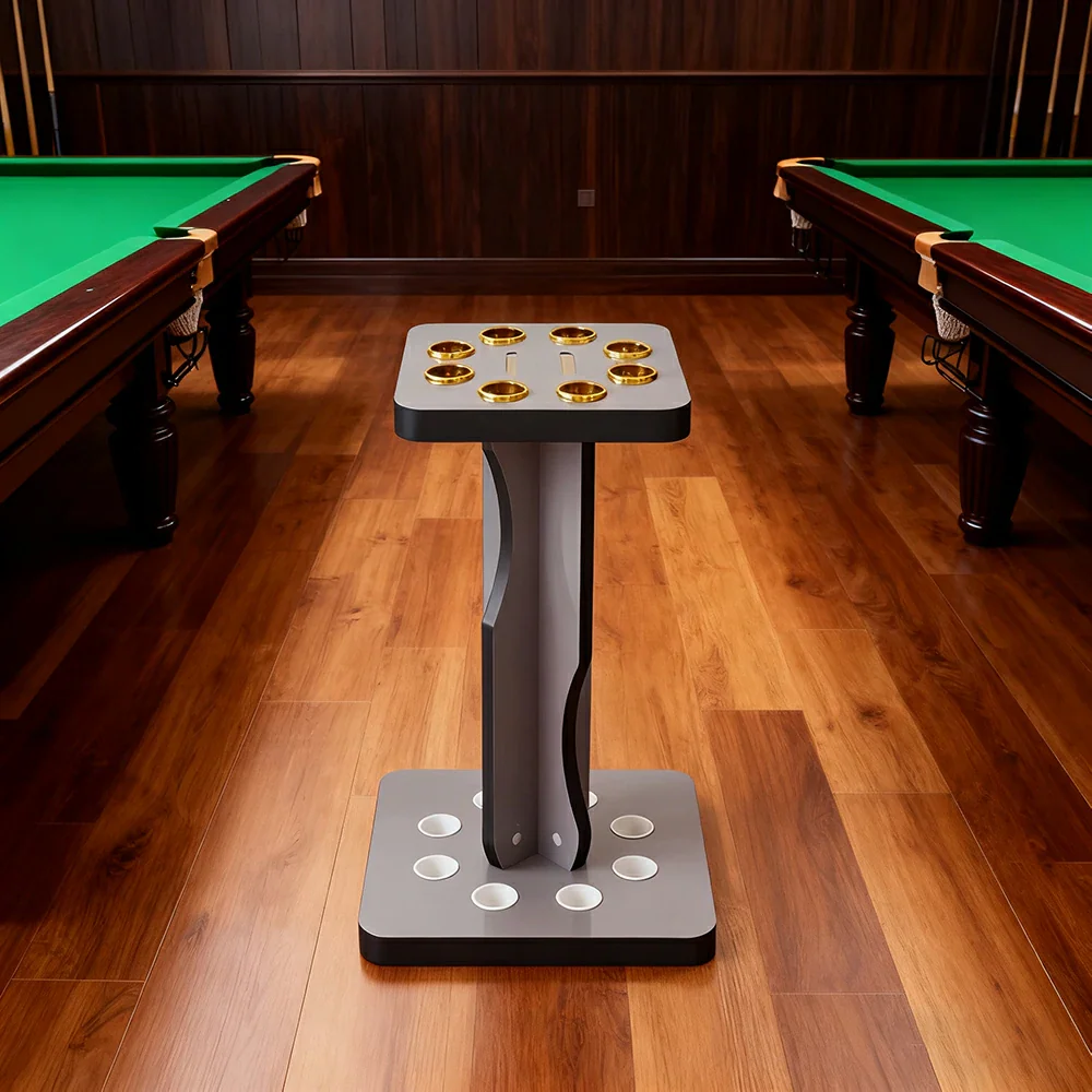 ARIX 8-Hole Cue Rack Space-Saving Stable Build Compact Stand Design Wall-Optimised Storage with Smooth Protective Edges - Grey - Image 4