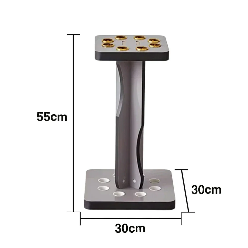 ARIX 8-Hole Cue Rack Space-Saving Stable Build Compact Stand Design Wall-Optimised Storage with Smooth Protective Edges - Grey - Image 5