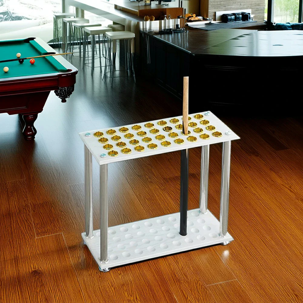 ARIX 36-Hole Cue Rack Space-Saving Stable Build Floor-Standing Design Corner-Friendly Placement with Stable Base Support - White - Image 2