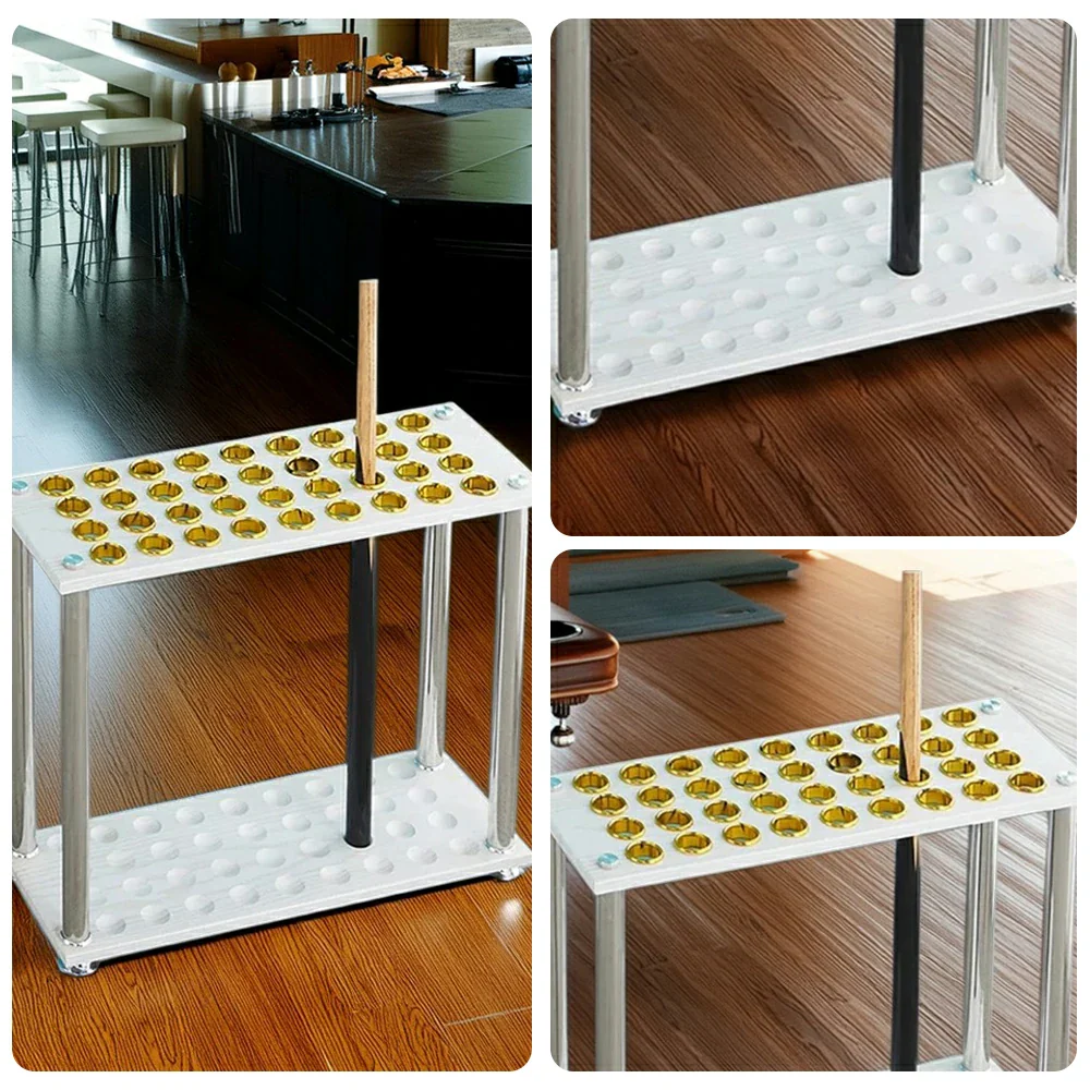 ARIX 36-Hole Cue Rack Space-Saving Stable Build Floor-Standing Design Corner-Friendly Placement with Stable Base Support - White - Image 3