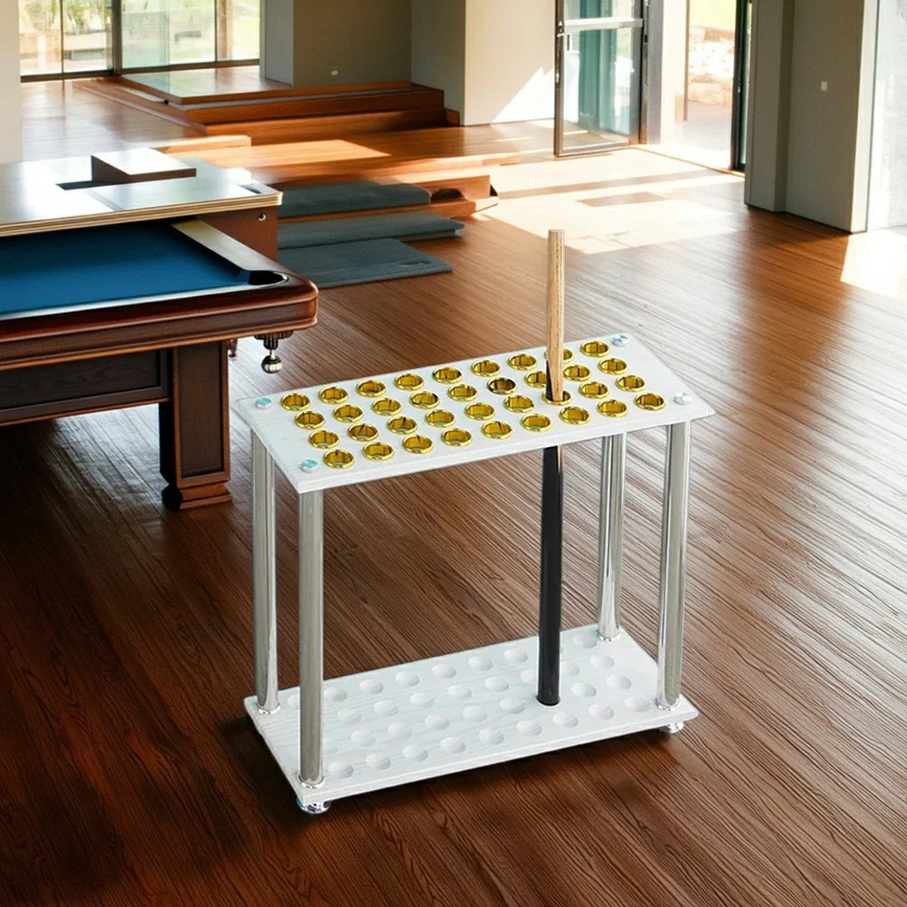 ARIX 36-Hole Cue Rack Space-Saving Stable Build Floor-Standing Design Corner-Friendly Placement with Stable Base Support - White - Image 4