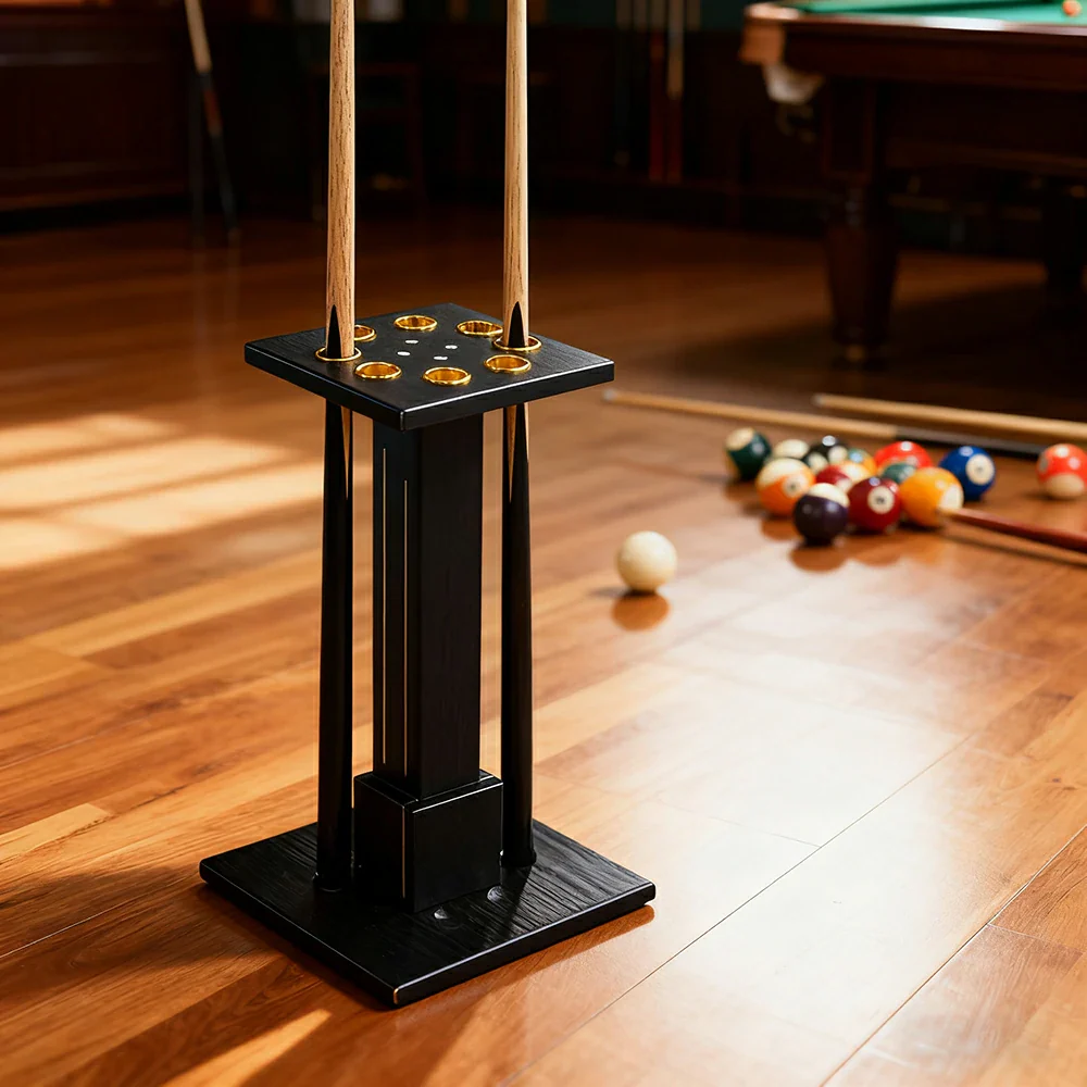 ARIX 8-Hole Cue Rack Space-Saving Stable Build Straight-Tube Square Design Corner-Friendly Placement with Stable Base Support - Black - Image 4