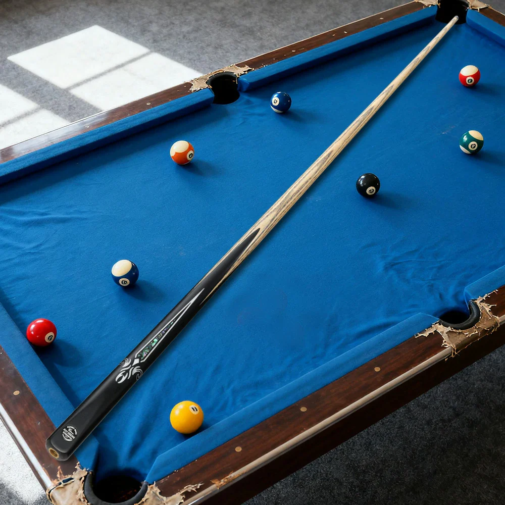 ARIX Billiard Cue 1/2 Split, Ash Shaft, 11.5mm Tip, Ebony with Acrylic & Abalone Inlay, Black Phenolic Ferrule - 145cm - Image 4