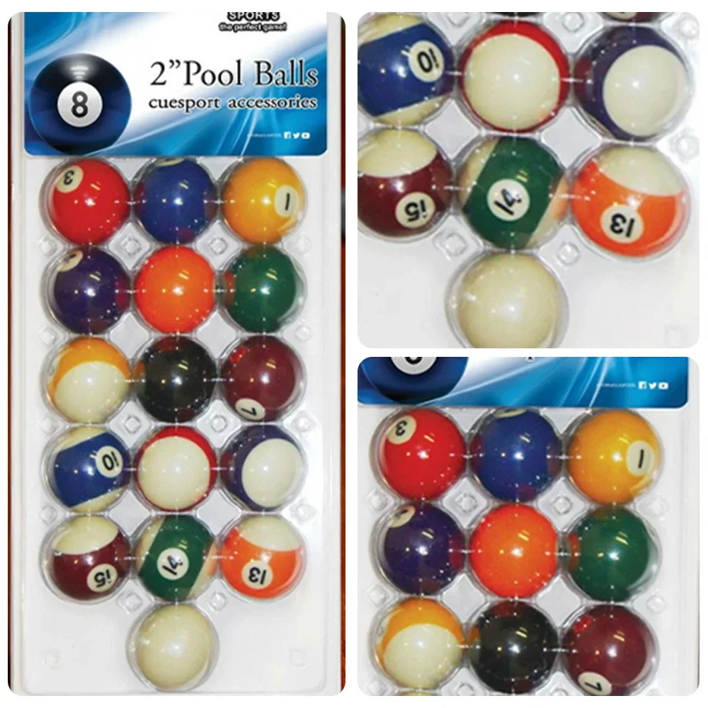 ARIX Standard 2" Pool Balls Set, High-Quality Resin Billiard Balls in Blister Pack - 15 Numbered Balls + Cue Ball - Image 3