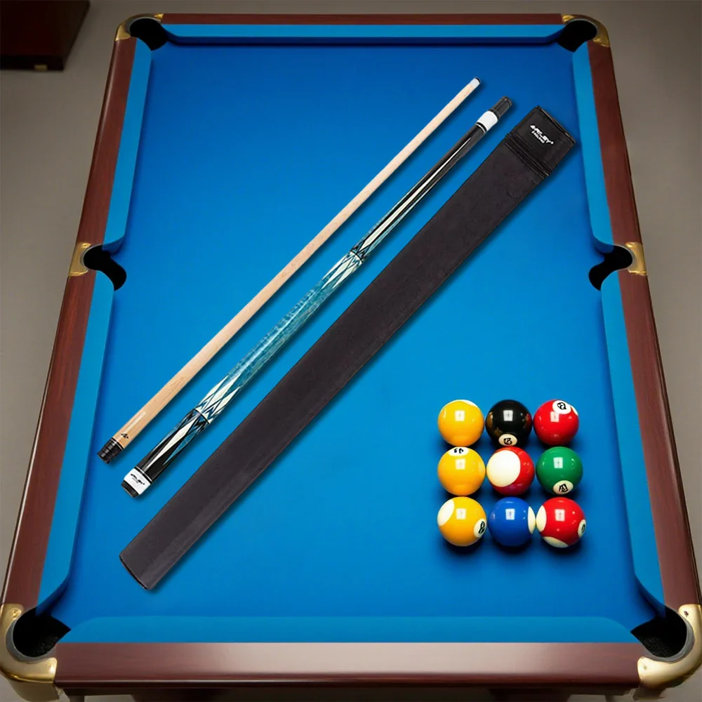 RILEY Billiard Cue Stick 1/2 Split, Canadian Maple Shaft, 12.75mm Leather Tip, Quick-Release Joint, Rubber Bumper - 147cm - Image 2