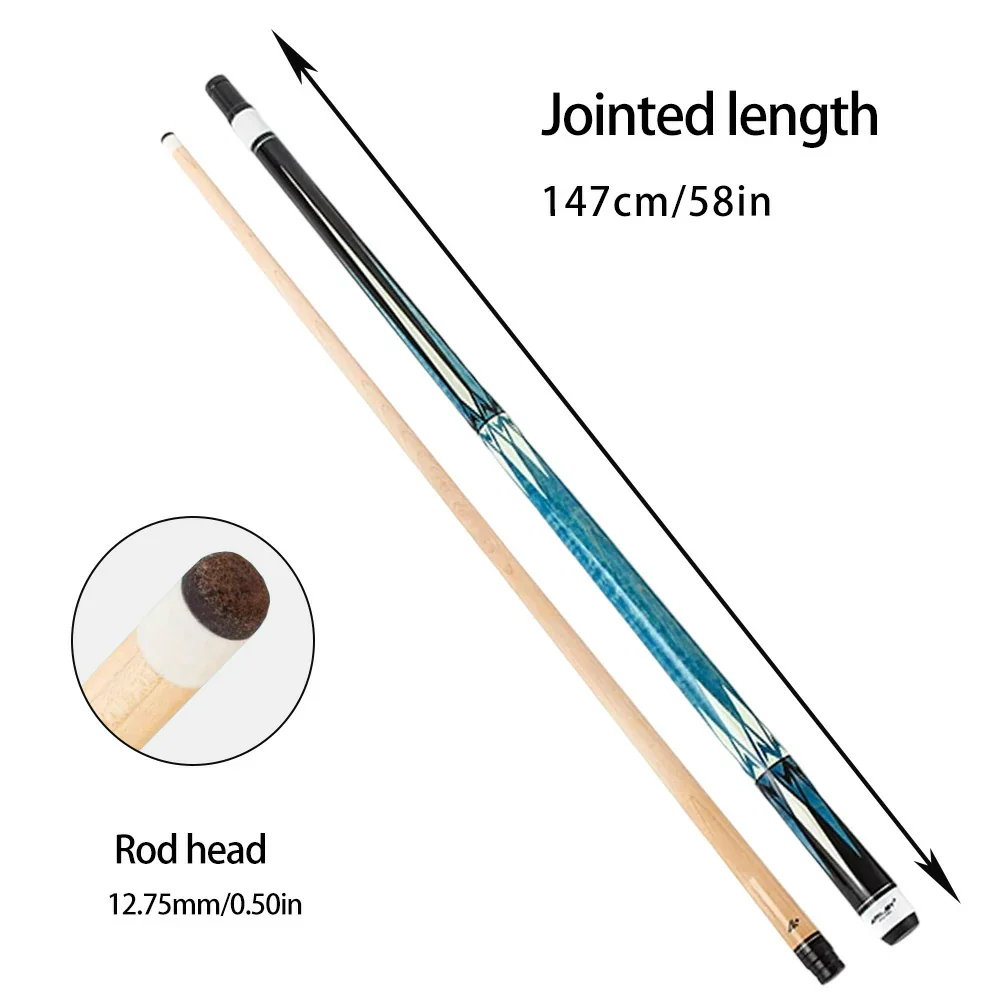 RILEY Billiard Cue Stick 1/2 Split, Canadian Maple Shaft, 12.75mm Leather Tip, Quick-Release Joint, Rubber Bumper - 147cm - Image 5
