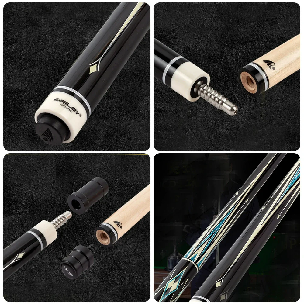 RILEY Billiard Cue Stick 1/2 Split, Canadian Maple Shaft, 12.75mm Tip, Handcrafted Smooth Finish, Precision Control - 147cm - Image 3
