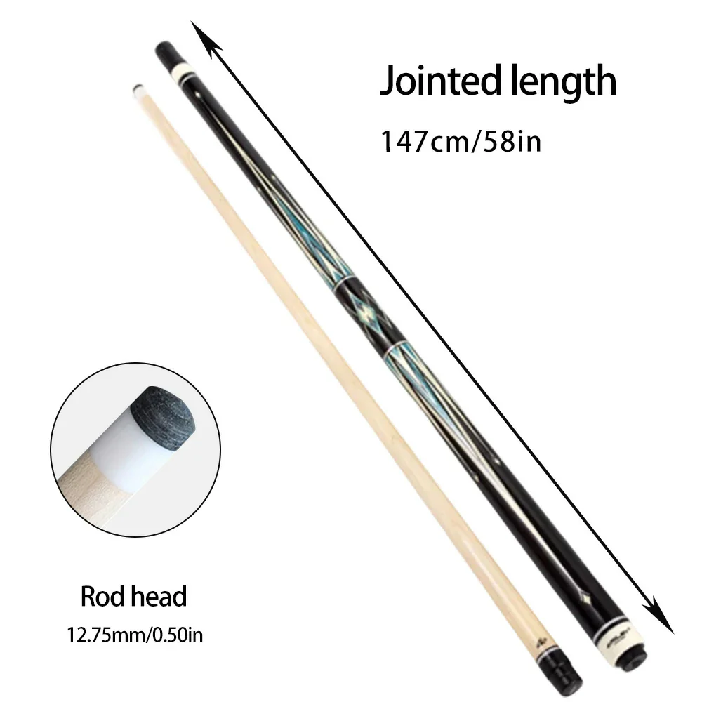 RILEY Billiard Cue Stick 1/2 Split, Canadian Maple Shaft, 12.75mm Tip, Handcrafted Smooth Finish, Precision Control - 147cm - Image 5