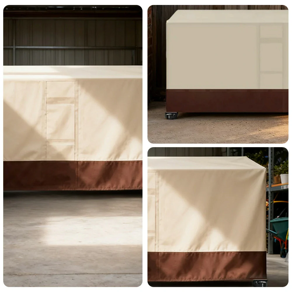 ARIX Table Tennis Table Cover - Waterproof Oxford Fabric with Drawstring, UV-Resistant and Dustproof, Suitable for Indoor and Outdoor Use - Beige & Coffee - Image 3