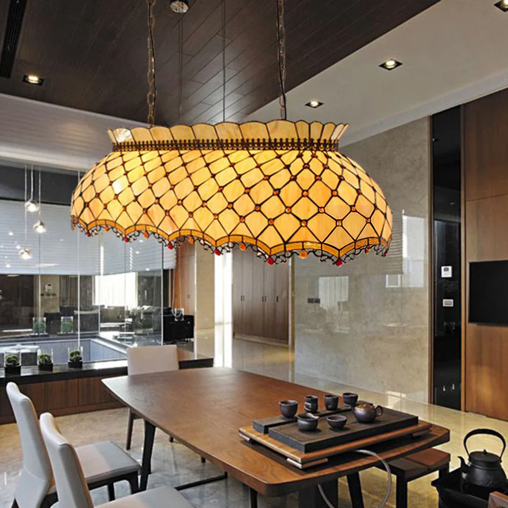 ARIX Billiard Pendant Light - Glass Shade, Bright Lighting, Durable Iron Fittings, E27 Socket, Stylish Pool Table Lighting - Yellow - Image 5
