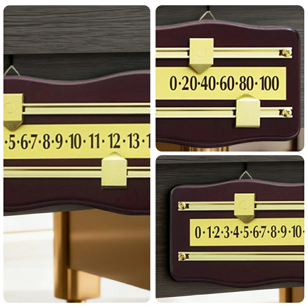 ARIX Snooker Scoreboard, Solid Mahogany Wood with Brass Sliding Scorers - Wall-Mounted 2-Player Manual Scoreboard - Mahogany & Brass - Image 3