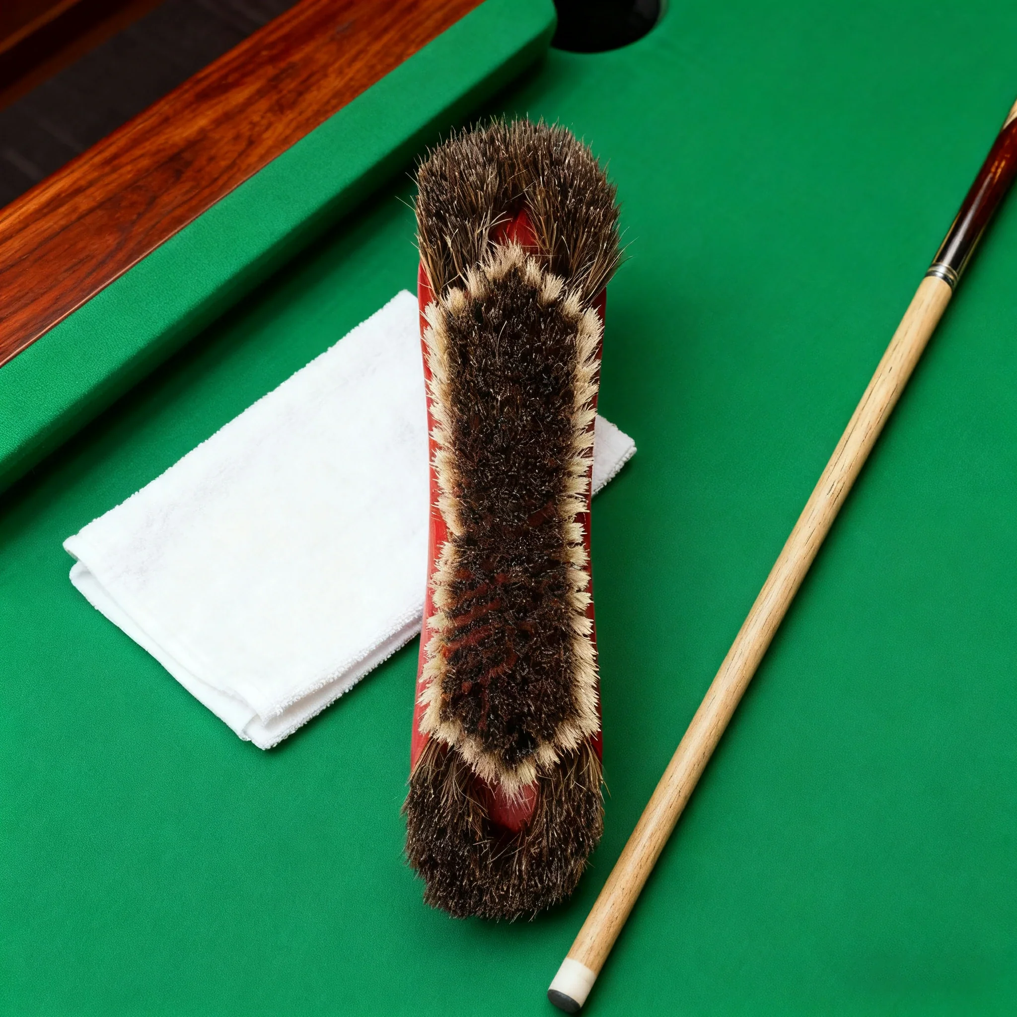 ARIX Table Brush 10.5", Horse Hair & Nylon Bristles, Dual-Length Cleaning Design with Ergonomic Wooden Handle - Natural Finish - Image 4
