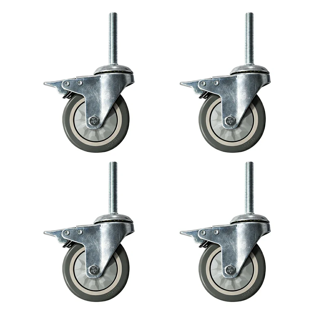 ARIX 100mm Adjustable Table Legs with Caster Wheels 4pcs - Level & Stable Support - Heavy-Duty Metal - Replacement for Indoor Table Tennis Tables