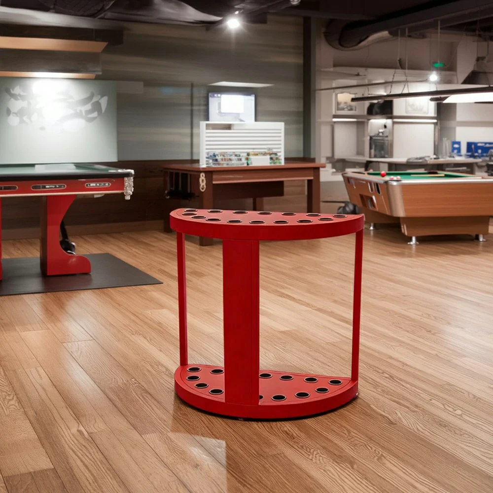 ARIX 15-Hole Cue Rack Space-Saving High-Capacity Iron Frame Rust-Resistant Baked Finish Multi-Slot Design with Soft Rubber Inserts - Red - Image 4
