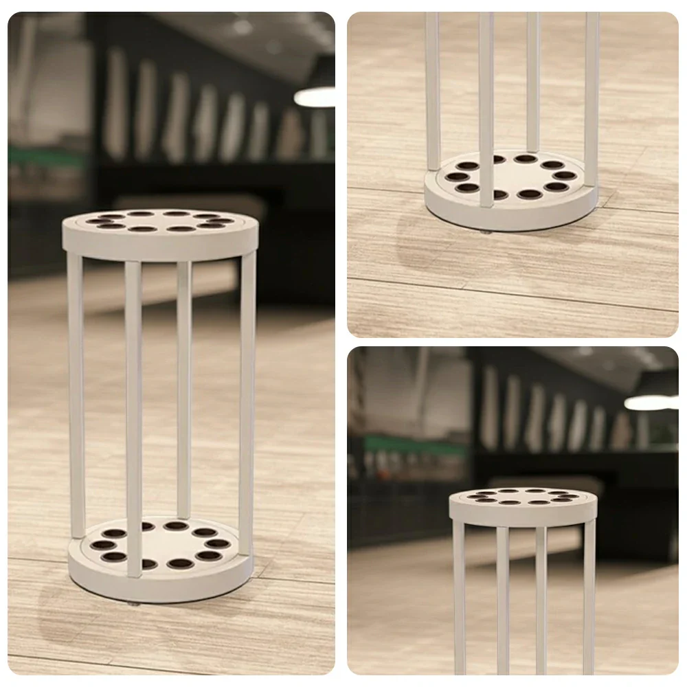ARIX 10-Hole Cue Rack Space-Saving High-Capacity Iron Frame Rust-Resistant Baked Finish Multi-Slot Design with Soft Rubber Inserts - Beige - Image 3