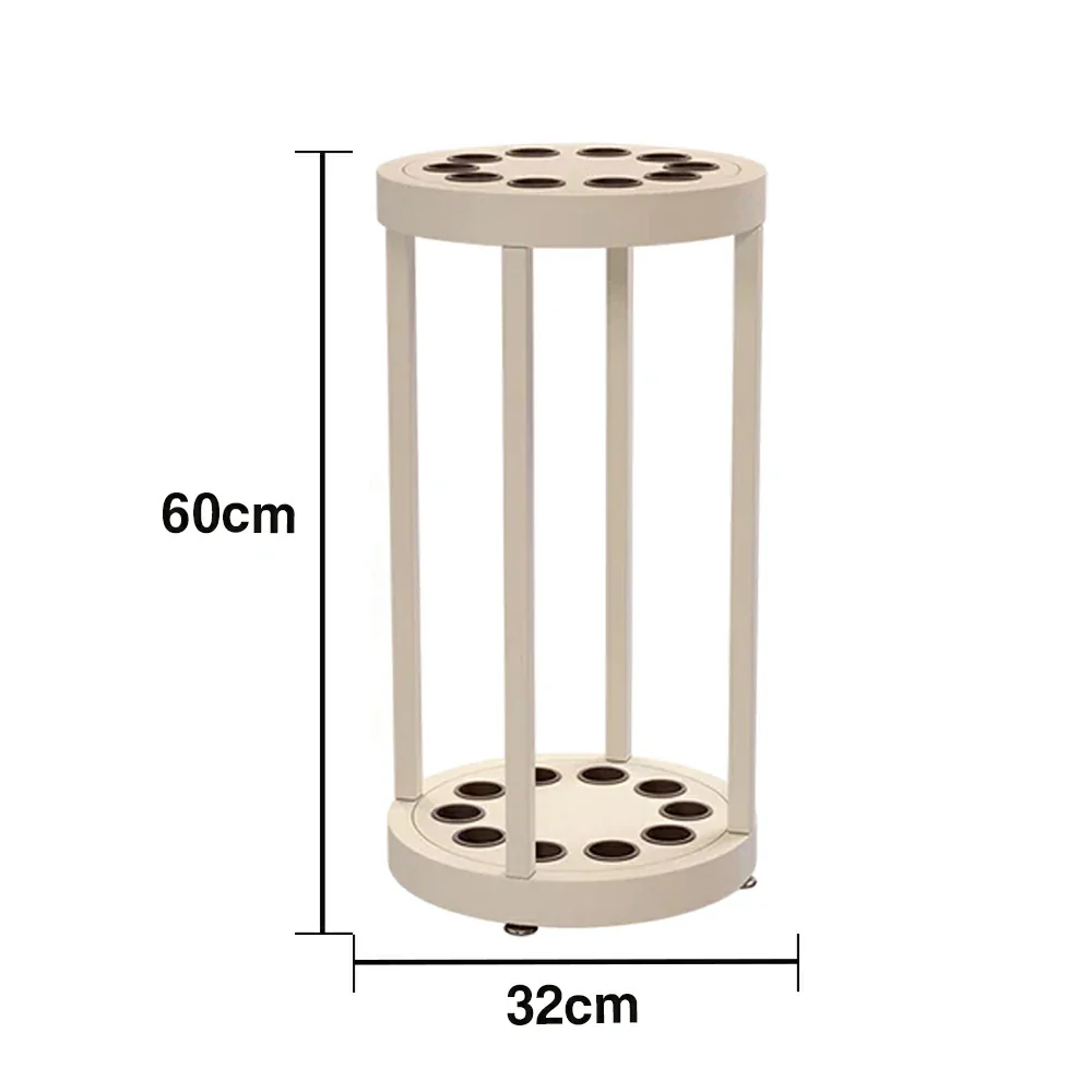 ARIX 10-Hole Cue Rack Space-Saving High-Capacity Iron Frame Rust-Resistant Baked Finish Multi-Slot Design with Soft Rubber Inserts - Beige - Image 5