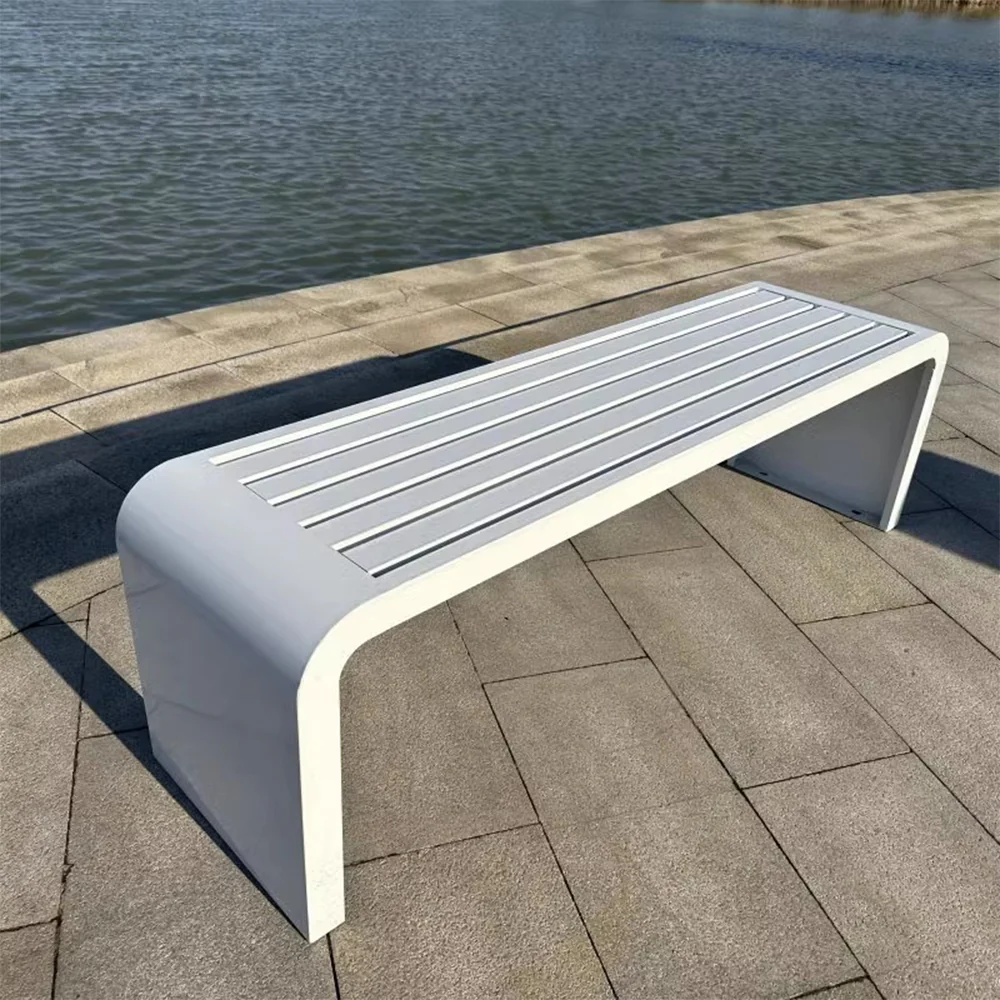 SOLARA 1m/1.2m/1.5m Galvanized Steel Outdoor Bench - Image 14