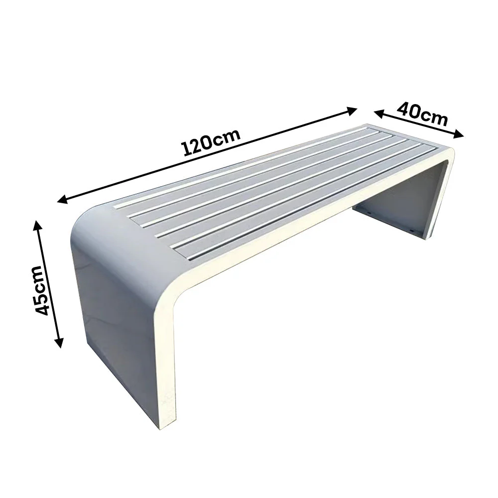 SOLARA 1m/1.2m/1.5m Galvanized Steel Outdoor Bench - Image 22