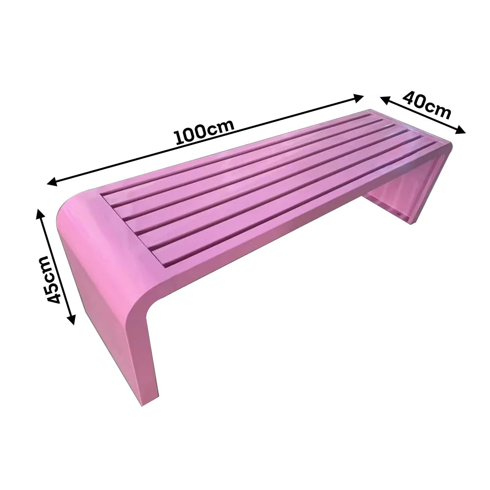 SOLARA 1m/1.2m/1.5m Galvanized Steel Outdoor Bench - Image 4