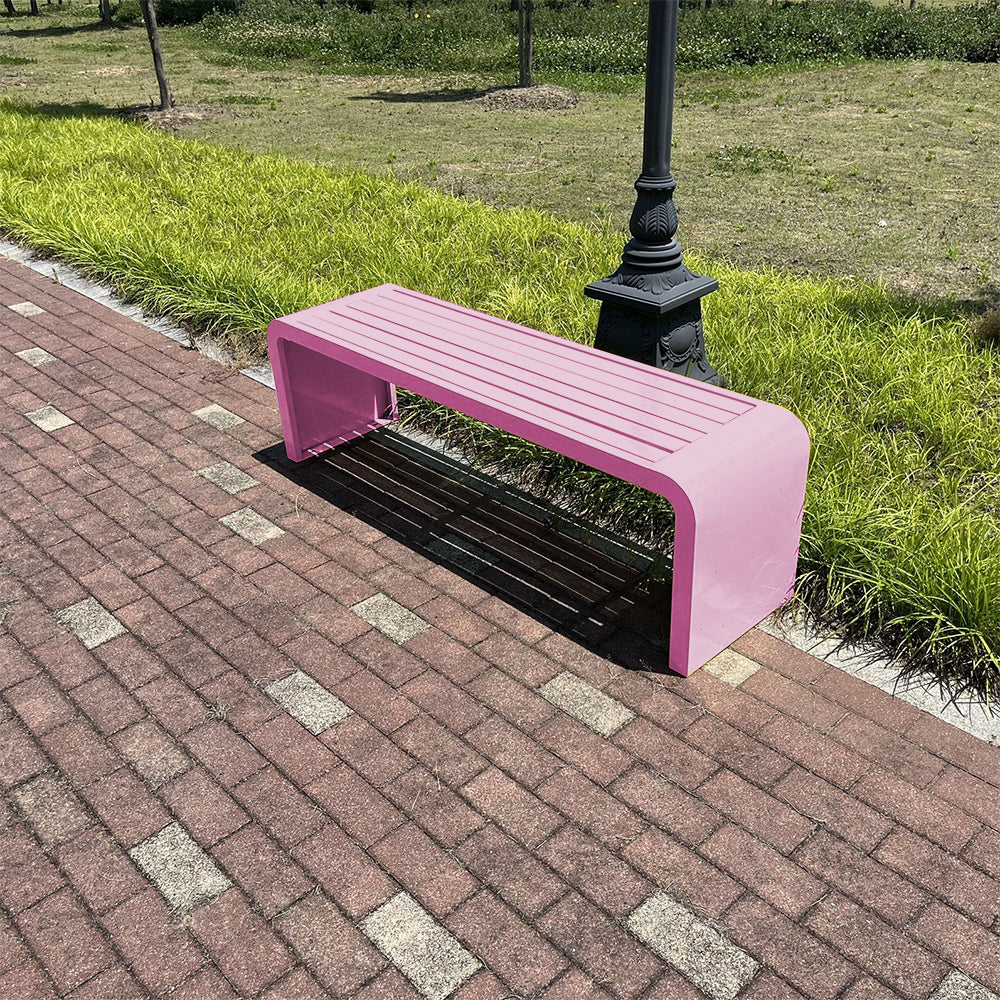 SOLARA 1m/1.2m/1.5m Galvanized Steel Outdoor Bench - Image 7