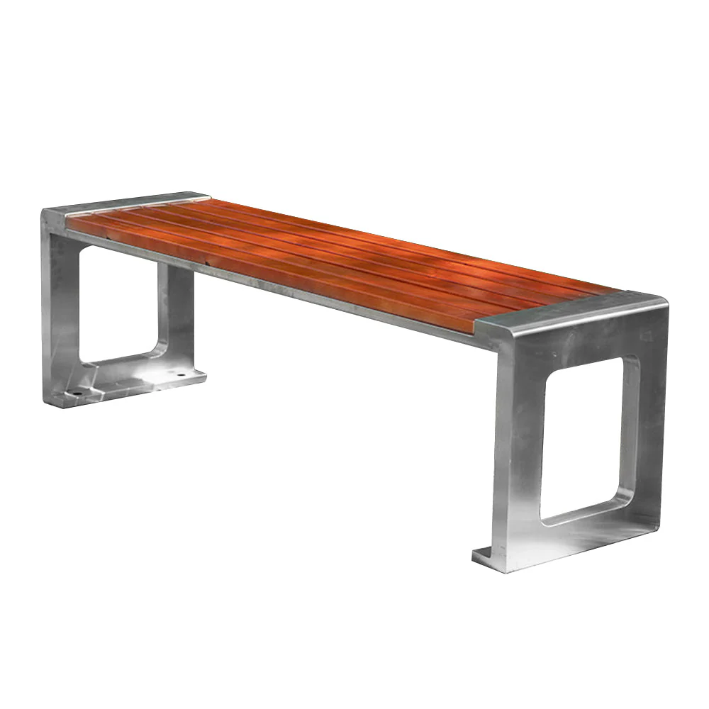 SOLARA Outdoor Stainless Steel Anti-corrosive Wood Bench - Image 9