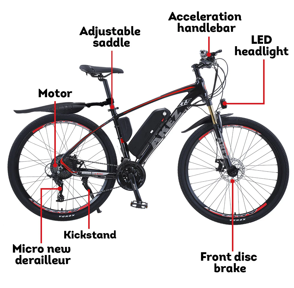VOLTUS 500W 48V 13Ah Electric Bike eBike Mountain Motorized Bicycle 27.5-inch w/ Battery - Image 8