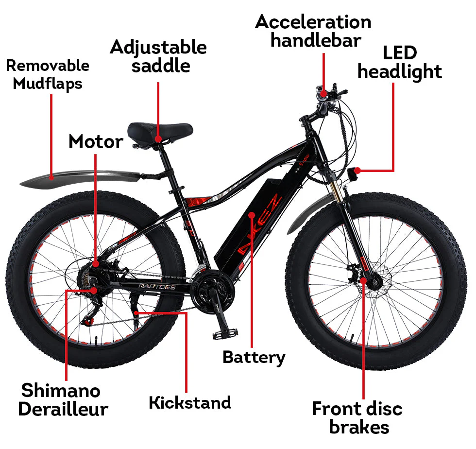 AKEZ 750W 48V ML Snow Bicycle 26-inch Beach Electric Bike Motorized eBike Battery - Image 20