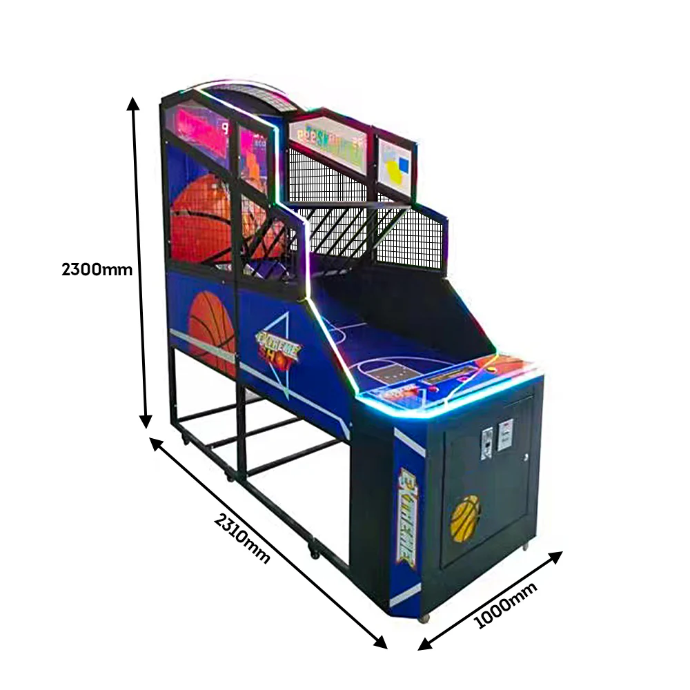 GAMEON 150W Basketball Arcade Machine With Electronic Scoreboard - Black - Image 3