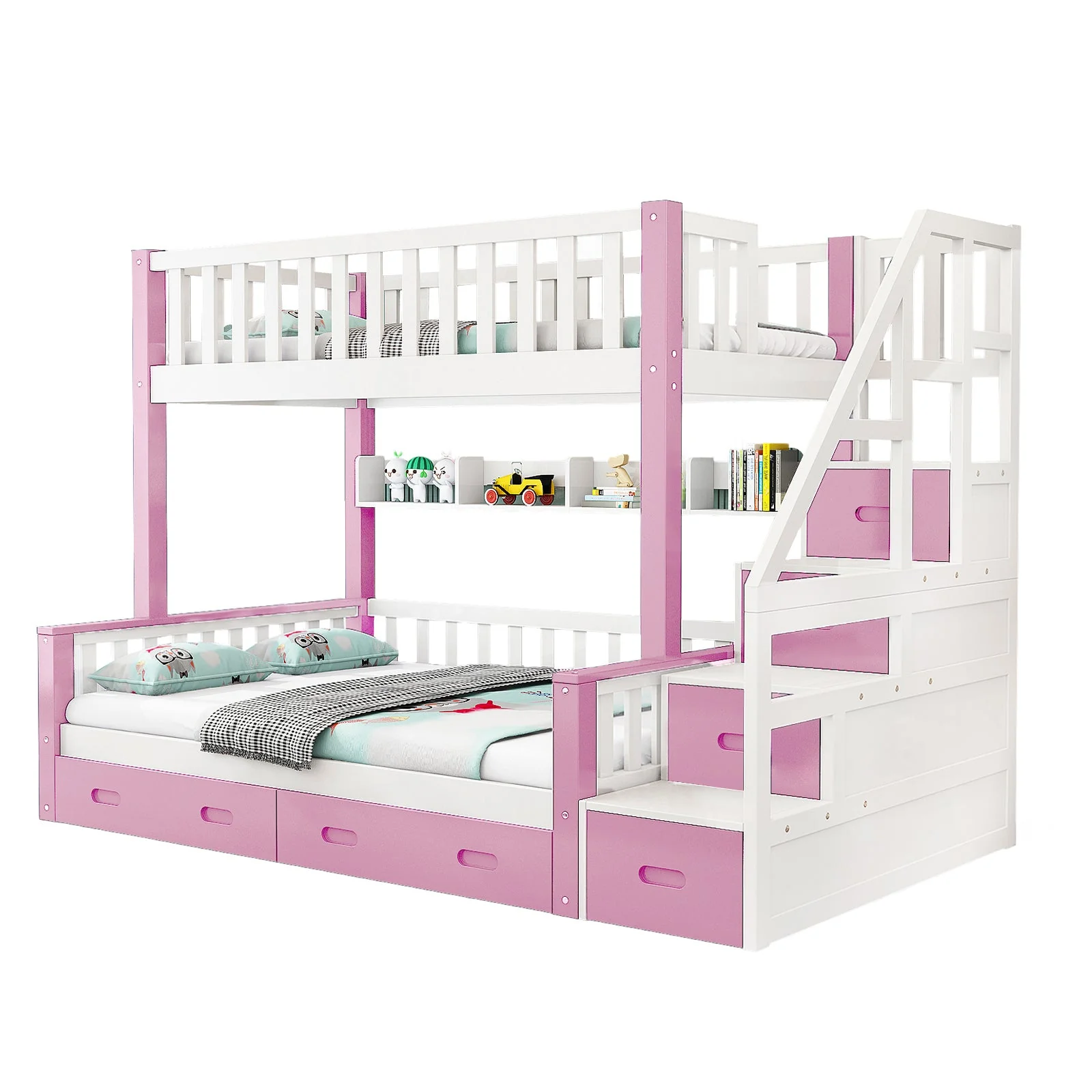 LIVARA ACSF01 Bunk Bed Frame Solid Pine Timber Safety Rails Big Storage - Image 15