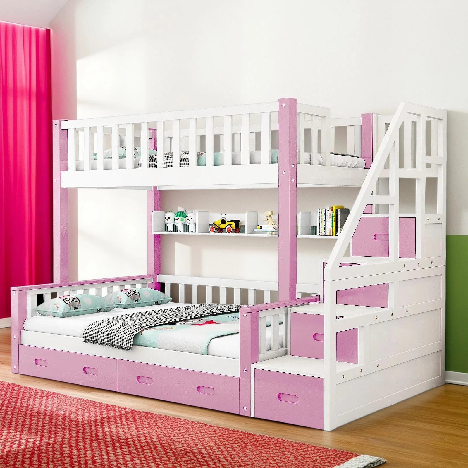 LIVARA ACSF01 Bunk Bed Frame Solid Pine Timber Safety Rails Big Storage - Image 16