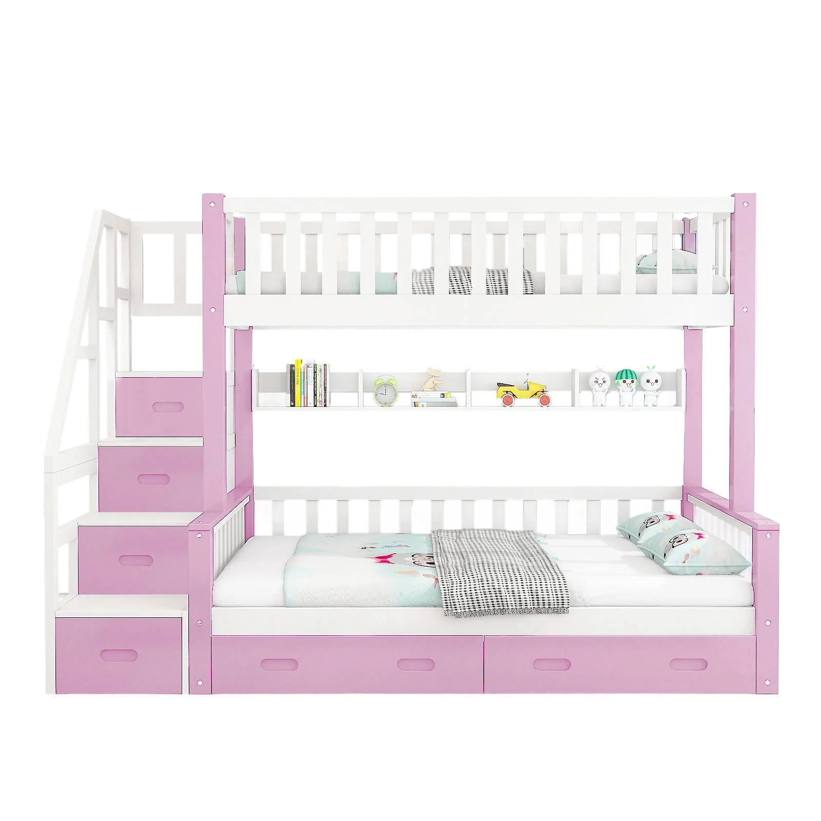 LIVARA ACSF01 Bunk Bed Frame Solid Pine Timber Safety Rails Big Storage - Image 17