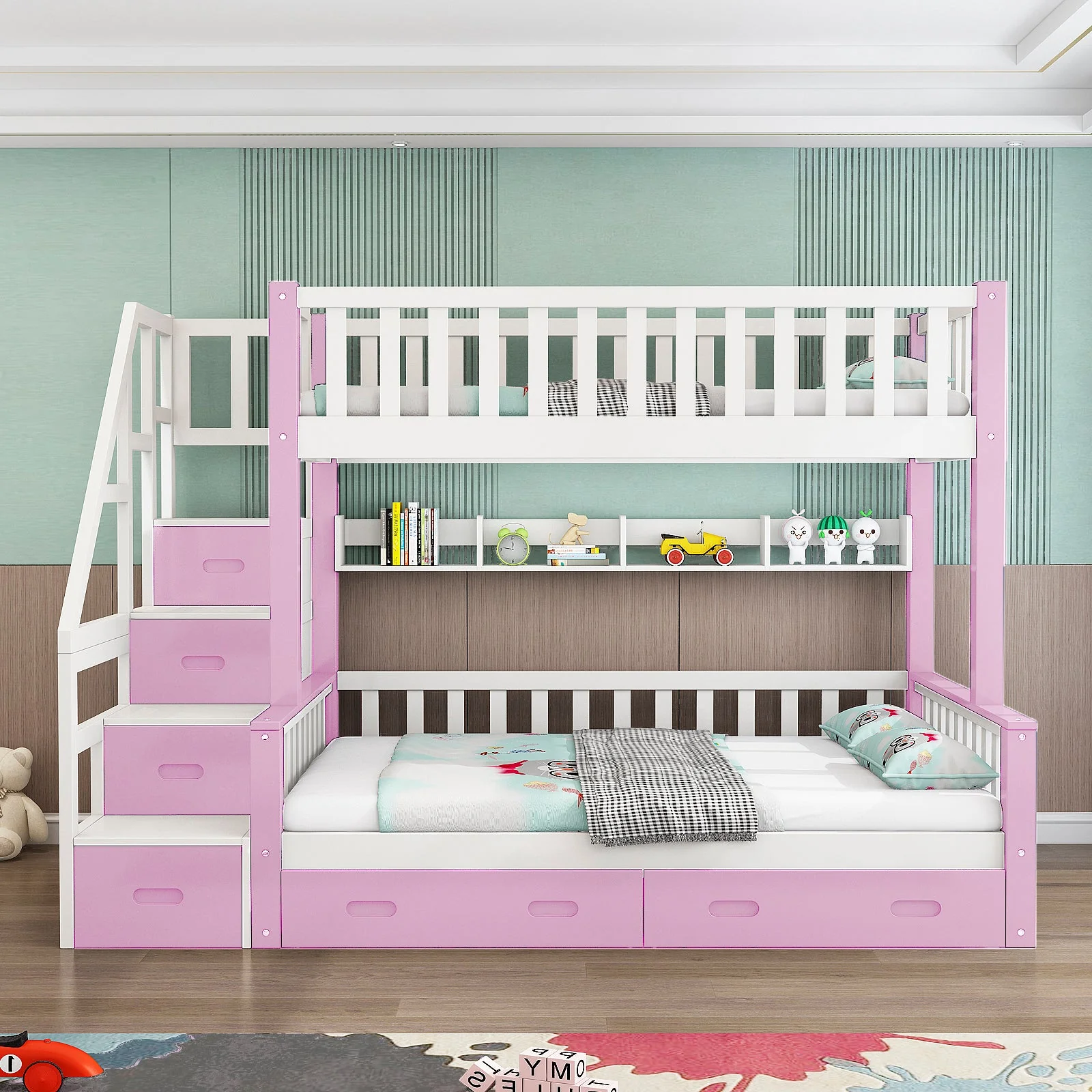 LIVARA ACSF01 Bunk Bed Frame Solid Pine Timber Safety Rails Big Storage - Image 18