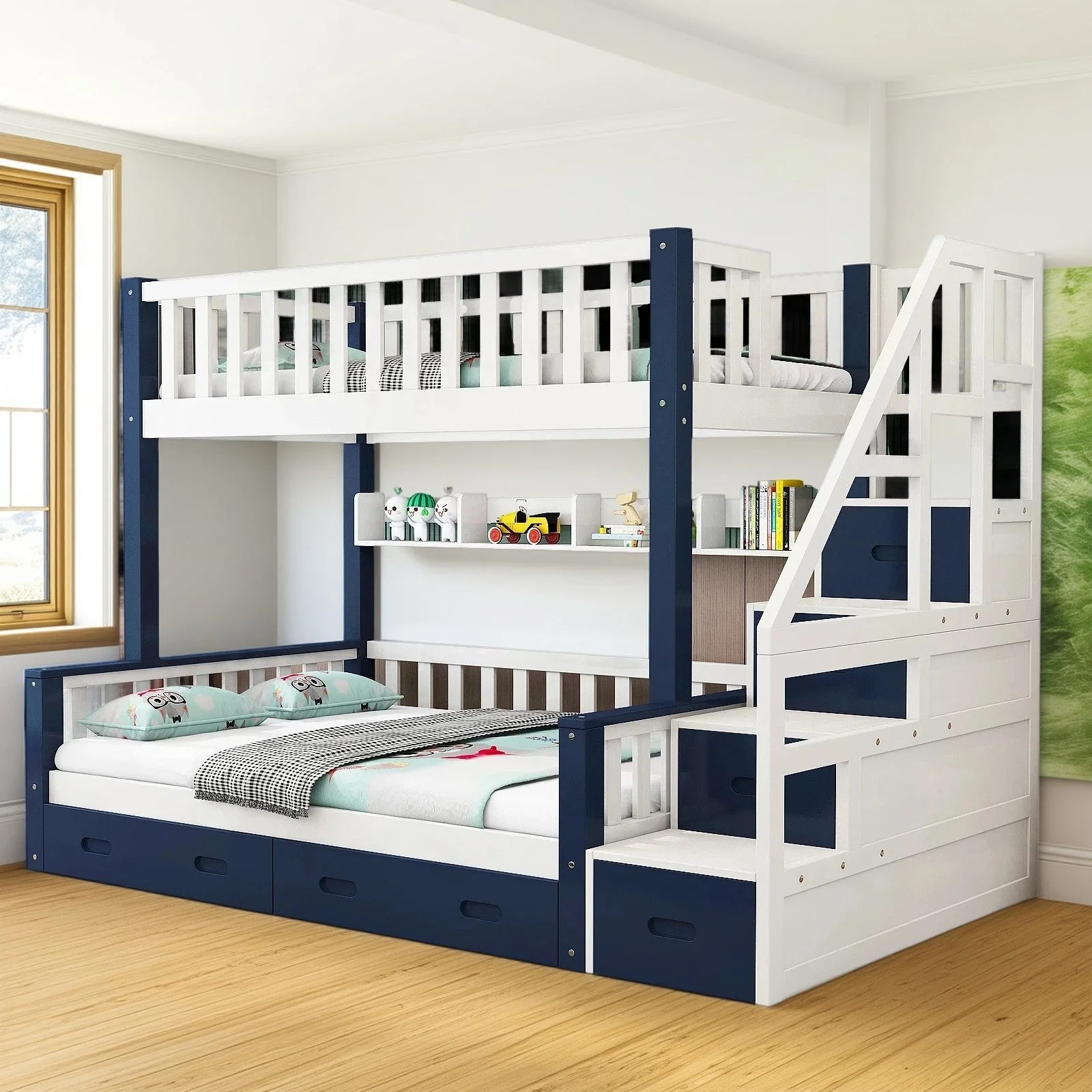 LIVARA ACSF01 Bunk Bed Frame Solid Pine Timber Safety Rails Big Storage - Image 23