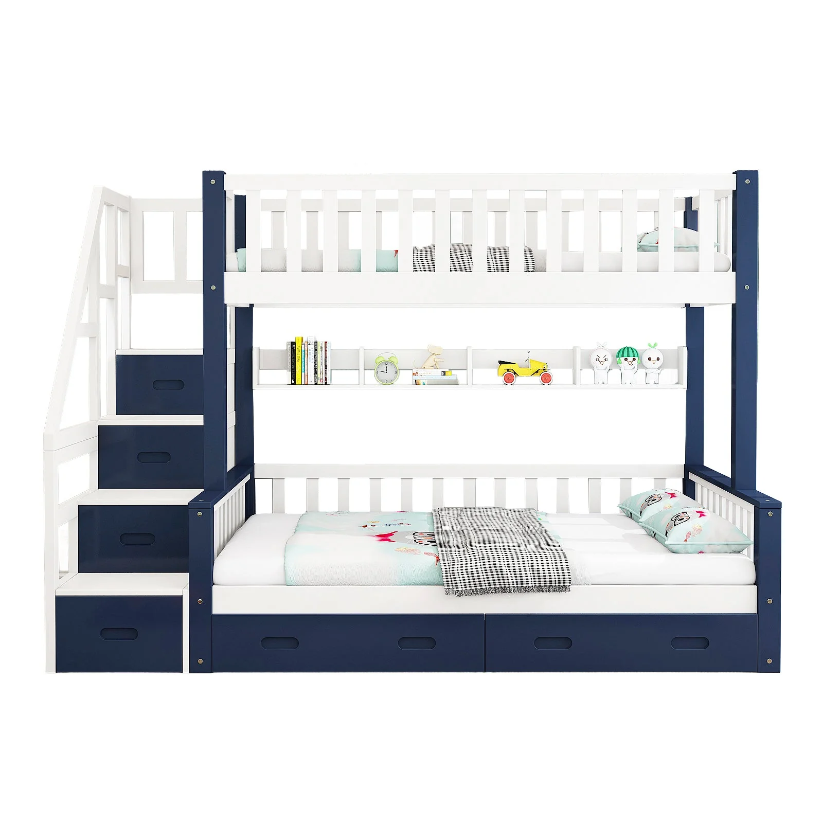 LIVARA ACSF01 Bunk Bed Frame Solid Pine Timber Safety Rails Big Storage - Image 24