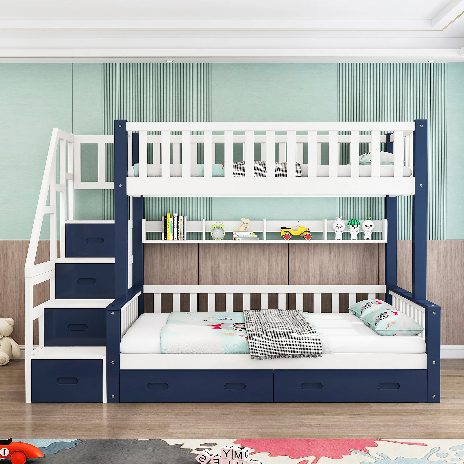 LIVARA ACSF01 Bunk Bed Frame Solid Pine Timber Safety Rails Big Storage - Image 26