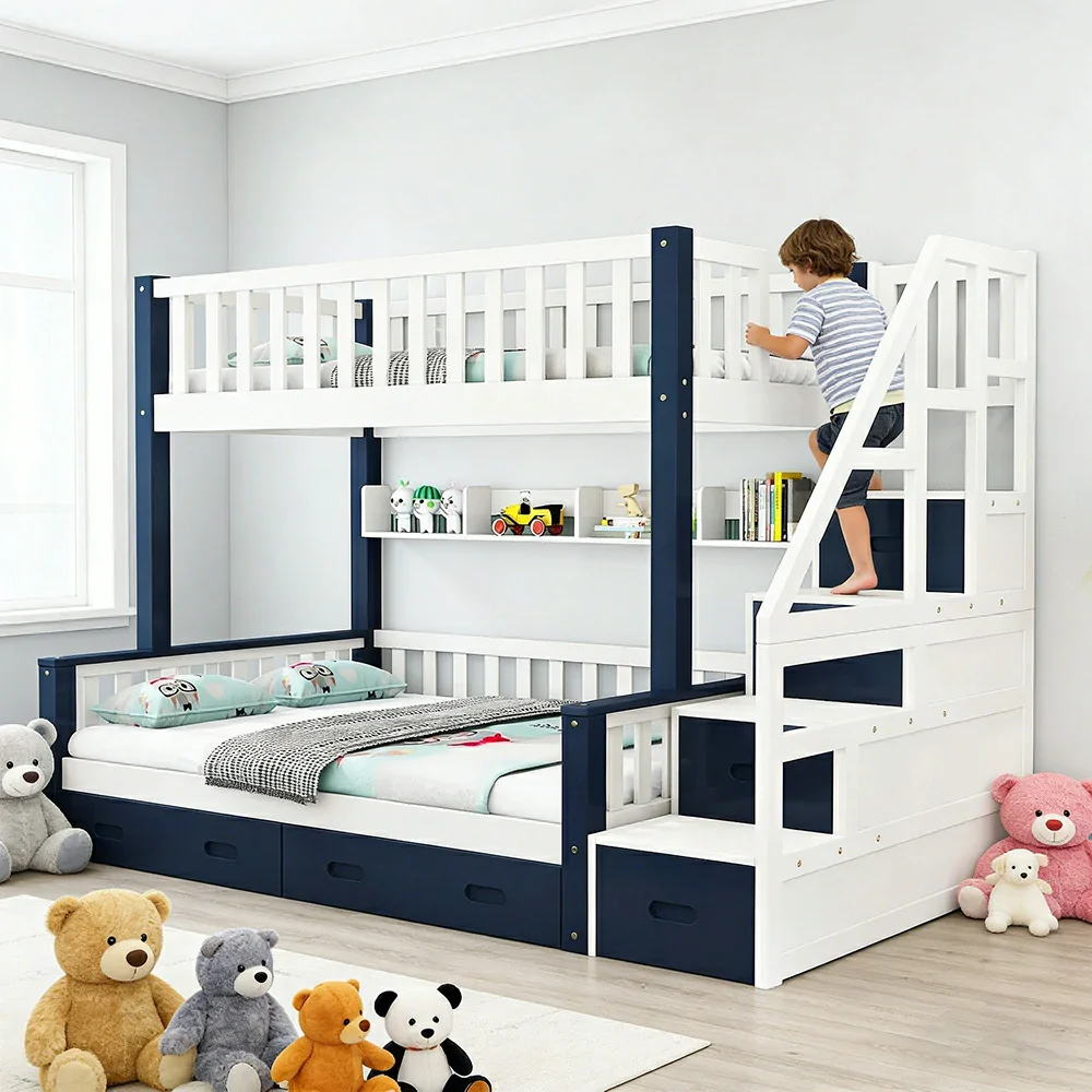 LIVARA ACSF01 Bunk Bed Frame Solid Pine Timber Safety Rails Big Storage - Image 27