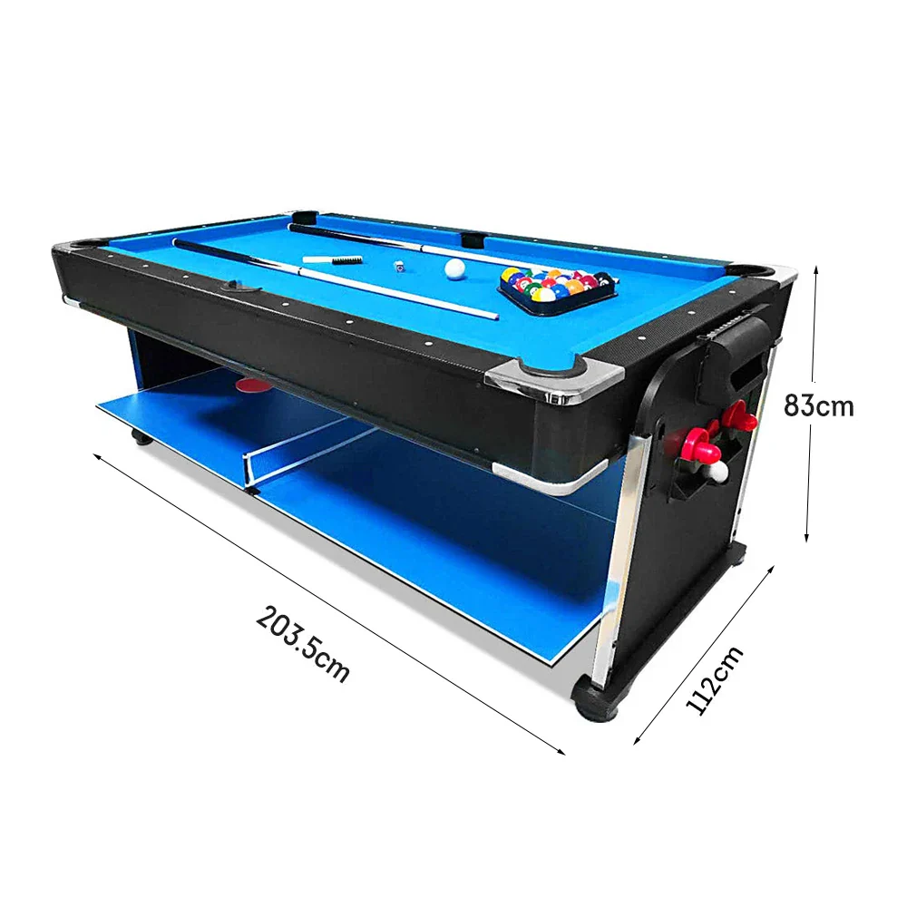 VERSA 7FT 4-In-1 Convertible Air Hockey/ Pool Billiards/ Dining Table / Table Tennis Table Blue/ Black Felt For Billiard Gaming Room Free Accessory - Image 13