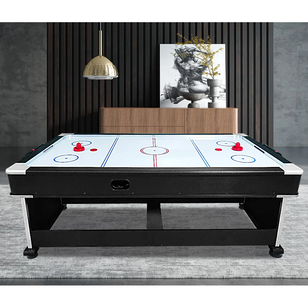 VERSA 7FT 4-In-1 Convertible Air Hockey/ Pool Billiards/ Dining Table / Table Tennis Table Blue/ Black Felt For Billiard Gaming Room Free Accessory - Image 19