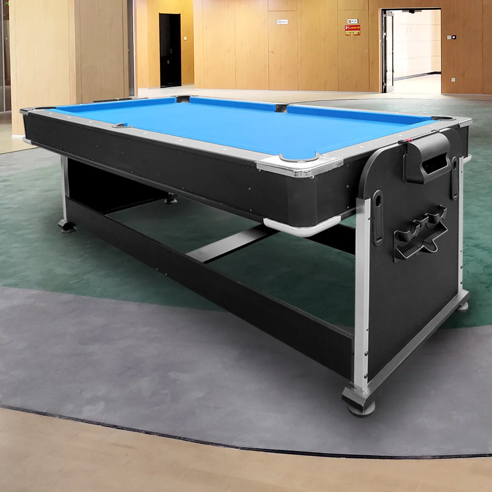 VERSA 7FT 4-In-1 Convertible Air Hockey/ Pool Billiards/ Dining Table / Table Tennis Table Blue/ Black Felt For Billiard Gaming Room Free Accessory - Image 3