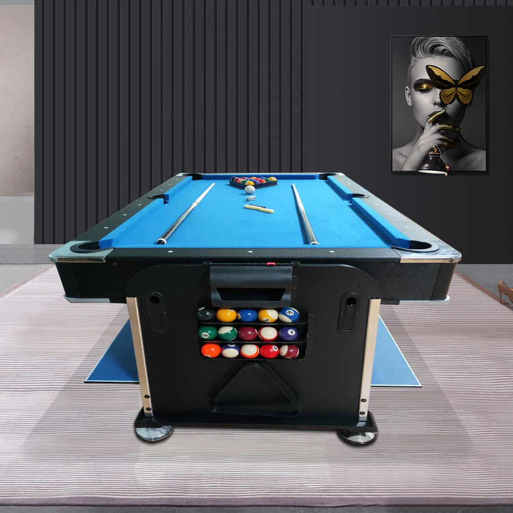 VERSA 7FT 4-In-1 Convertible Air Hockey/ Pool Billiards/ Dining Table / Table Tennis Table Blue/ Black Felt For Billiard Gaming Room Free Accessory - Image 4