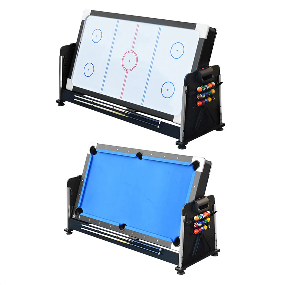 VERSA 7FT 4-In-1 Convertible Air Hockey/ Pool Billiards/ Dining Table / Table Tennis Table Blue/ Black Felt For Billiard Gaming Room Free Accessory - Image 8