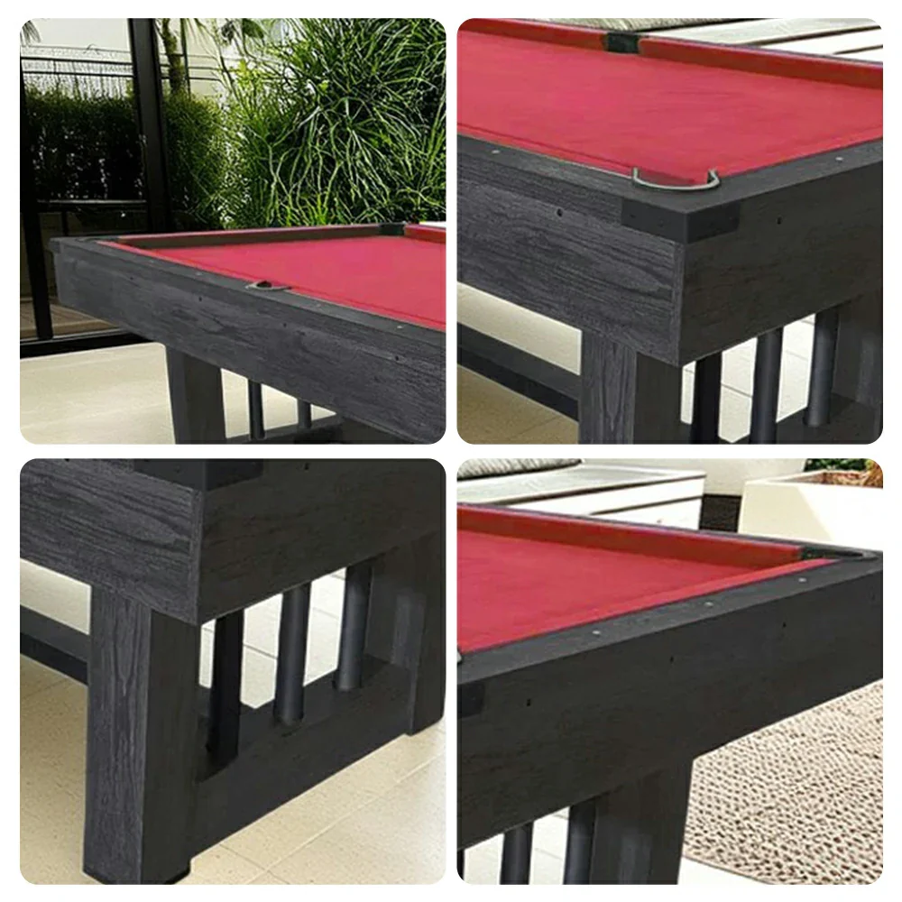 CUETIQ 8FT KD Pool Table, Half KD Construction, Precise Ball Rebound, Strong Support, Durable Design - Wood&Black - Image 8