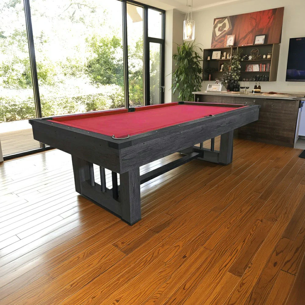 CUETIQ 7FT KD Pool Table, Half KD Construction, Precise Ball Rebound, Strong Support, Durable Design - Black&Wood - Image 2